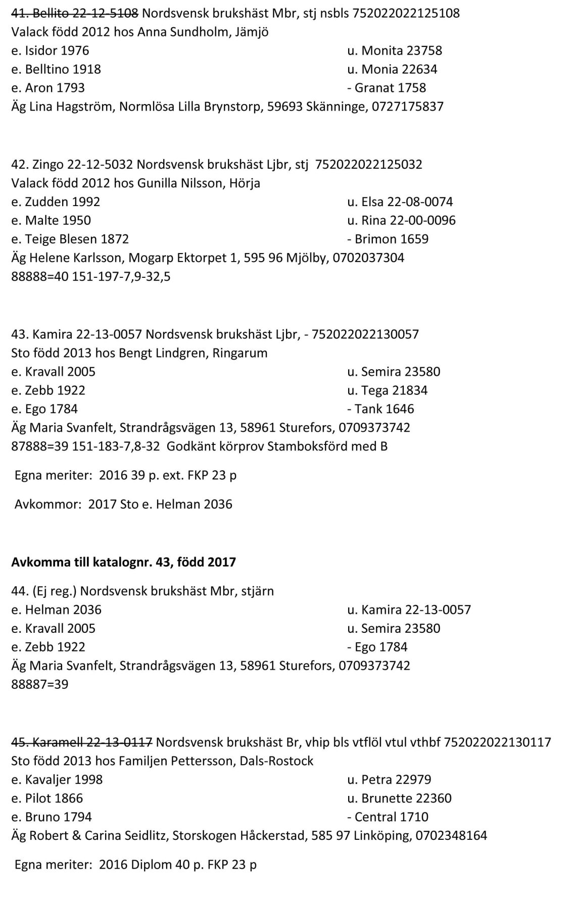 Resultat Vreta 23 sept 2017-10