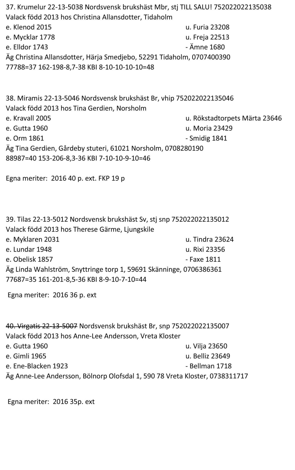 Resultat Vreta 23 sept 2017-9